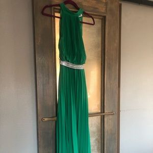 Emerald Green Pleated Maxi Dress